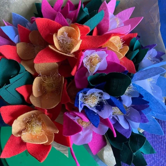 Mixed Color Columbine Artificial Flowers Wedding Bouquet 24 Lot Mixed Media